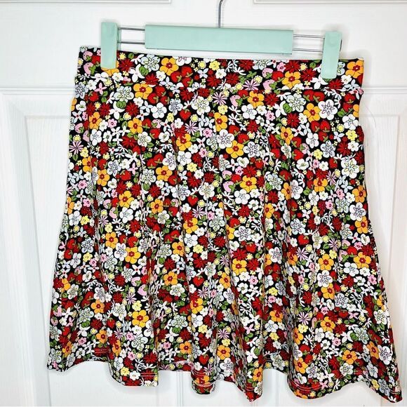 Modcloth Excellence Attained Mini Skirt Floral ALine Skirt Red Fruit Print NWT M - Picture 4 of 11